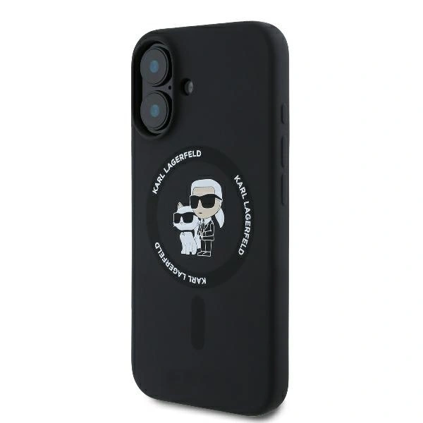 Karl Lagerfeld KLHMP16MSCMKCRHK Apple iPhone 16 Plus hardcase Silicone Karl&Choupette Ring MagSafe black