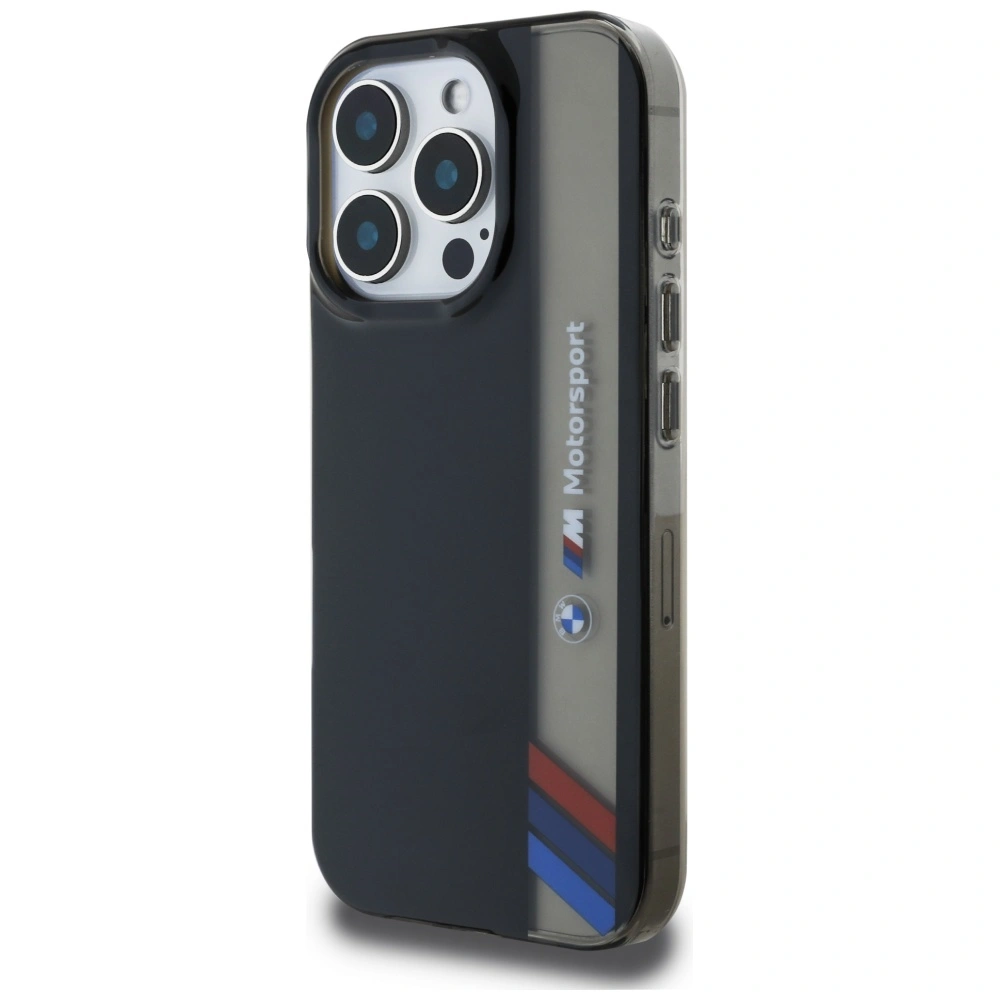 BMW Motorsport IML Vertical Stripe Apple iPhone 16 Pro Max black