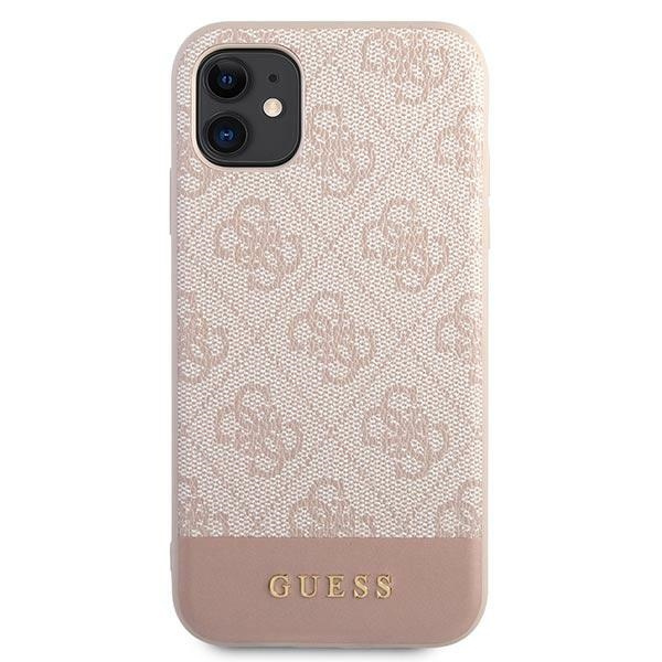 Guess GUHCN61G4GLPI Apple iPhone 11 pink hardcase 4G Stripe Collection