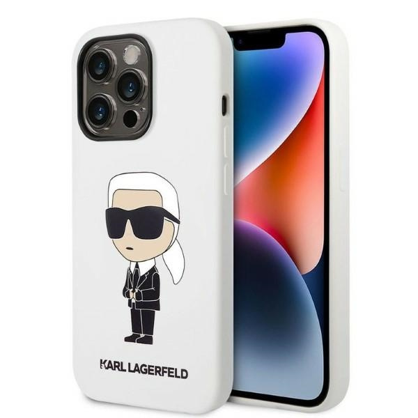 Karl Lagerfeld KLHCP14LSNIKBCH Apple iPhone 14 Pro hardcase white Silicone Ikonik