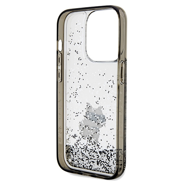 Karl Lagerfeld KLHCP14LLKCNSK Apple iPhone 14 Pro hardcase Liquid Glitter Choupette transparent