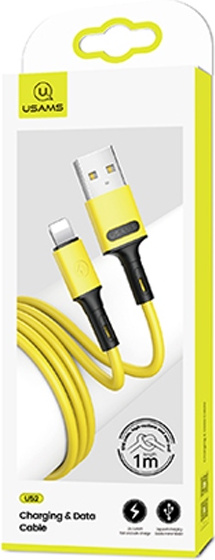 USAMS Cable U52 Lightning 2A Fast Charge 1m yellow SJ434USB03 (US-SJ434)