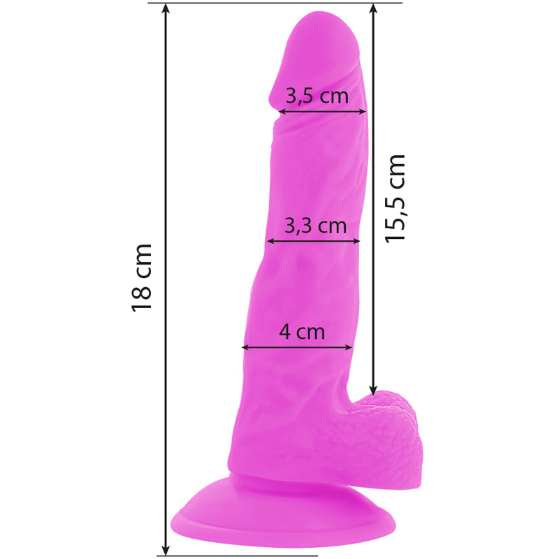 DIVERSIA - FLEXIBLE VIBRATING DILDO 18 CM - PURPLE
