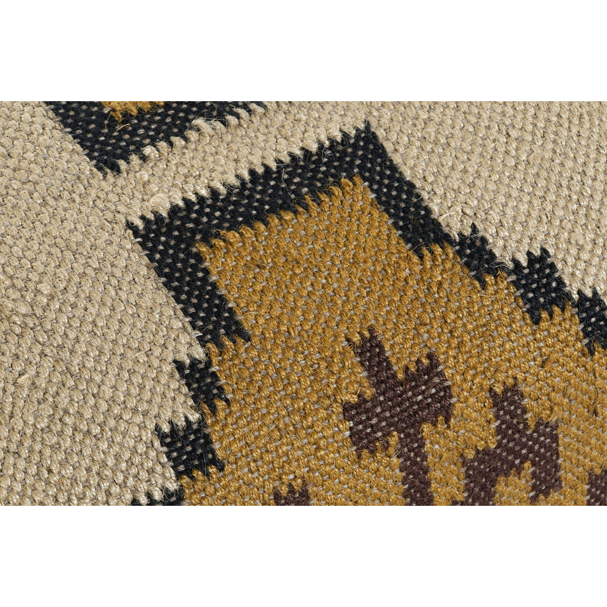 Footrest Home ESPRIT Beige Mustard 80 x 80 x 44 cm