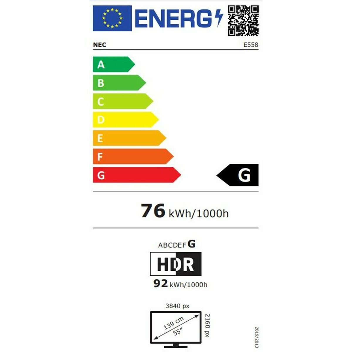 Television LCD NEC E558 4K Ultra HD 55" IPS Direct-LED