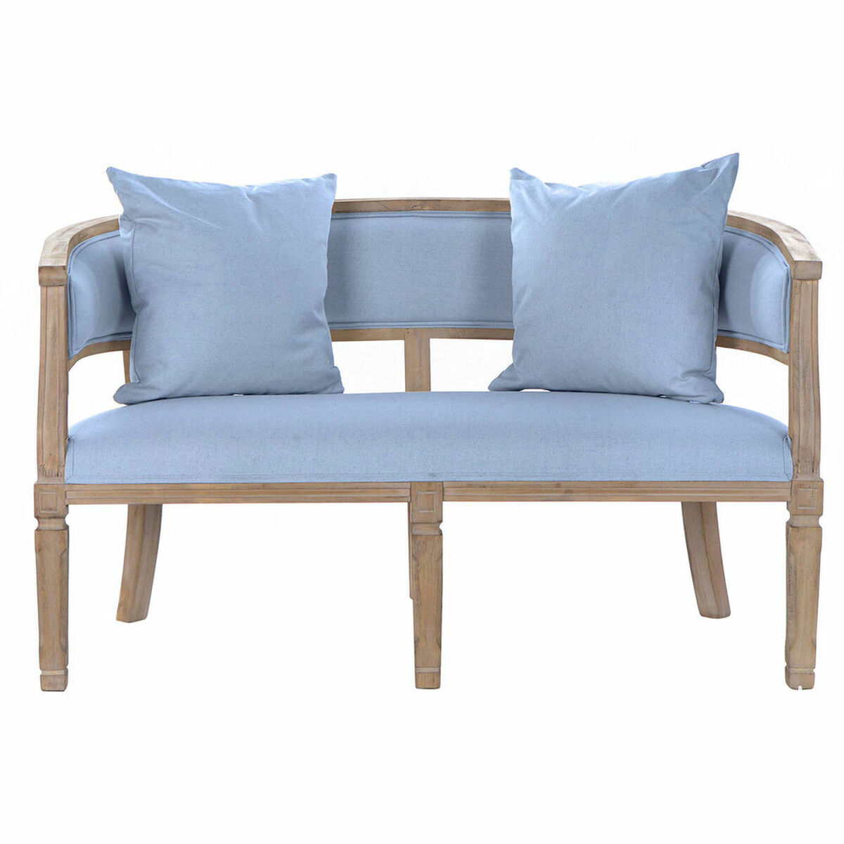 Sofa DKD Home Decor Blau Leinen Kautschukholz (122 x 69 x 72 cm)
