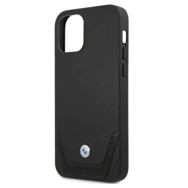 BMW BMHCP12MRSWPK Apple iPhone 12/12 Pro black hardcase Leather Perforate