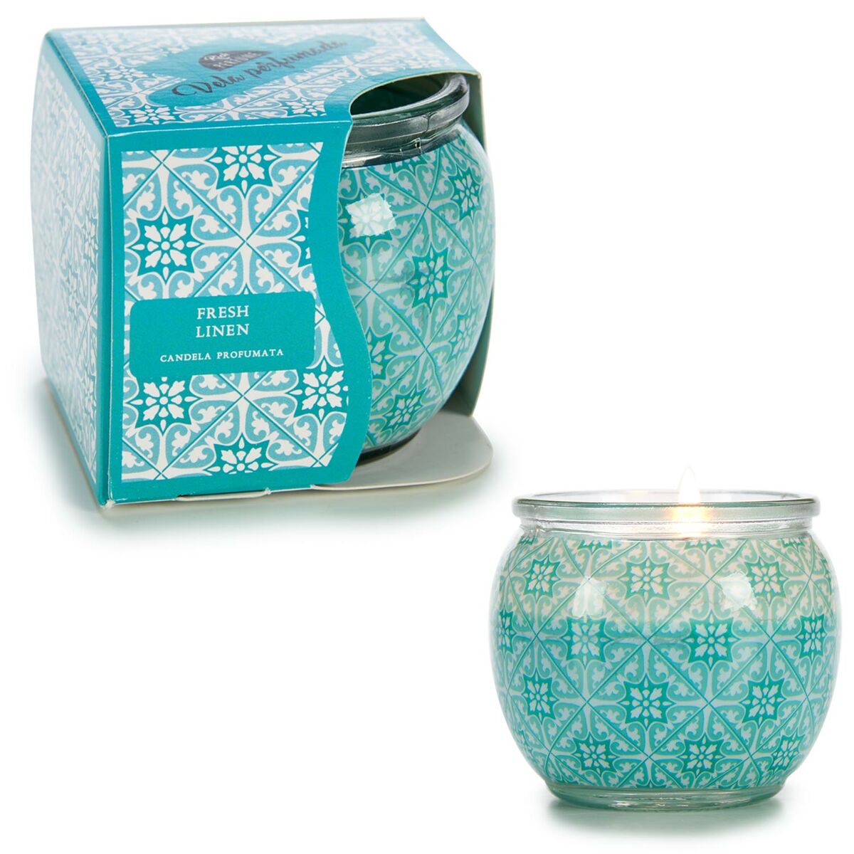 Scented Candle Fresh Linen 7,5 x 6,3 x 7,5 cm (12 Units)