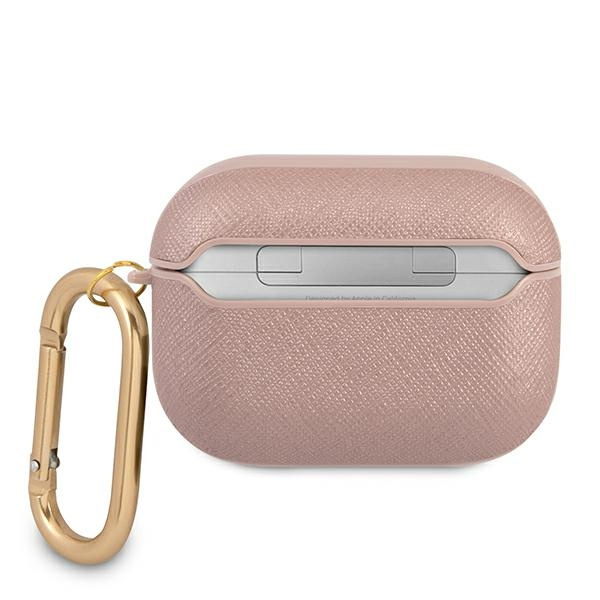 Guess GUAPSASMP Apple AirPods Pro cover pink Saffiano Script Metal Collection