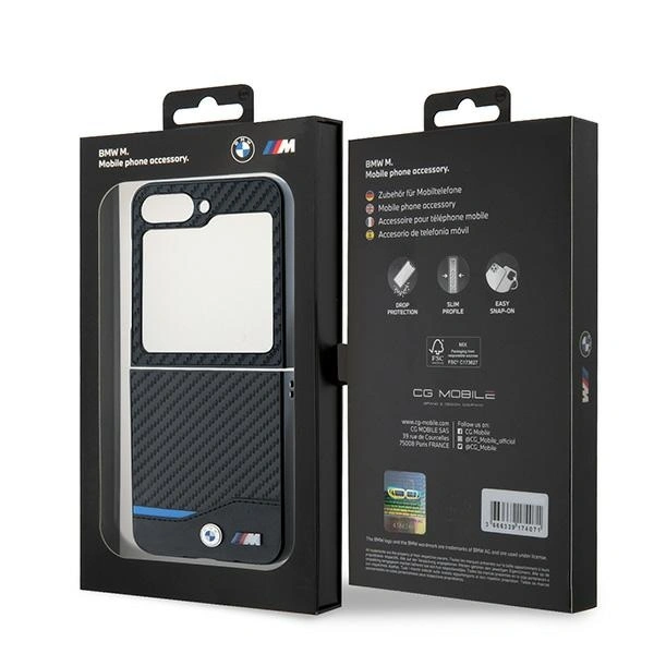 Case BMW BMHCZF622NBCK Samsung Galaxy Z Flip6 hardcase Carbon Blue Line black/black
