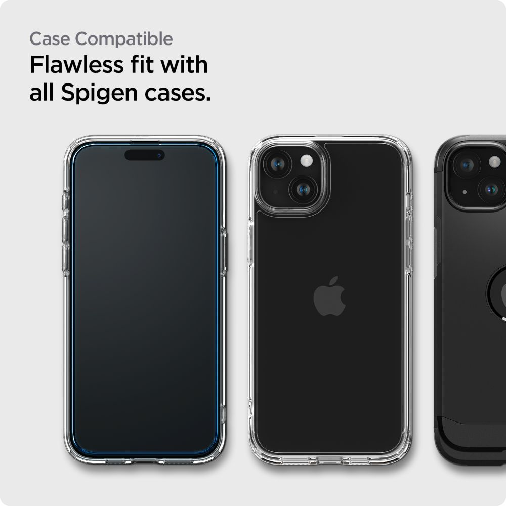 Spigen GLAS.tR AlignMaster FC Apple iPhone 15 Black [2 PACK]