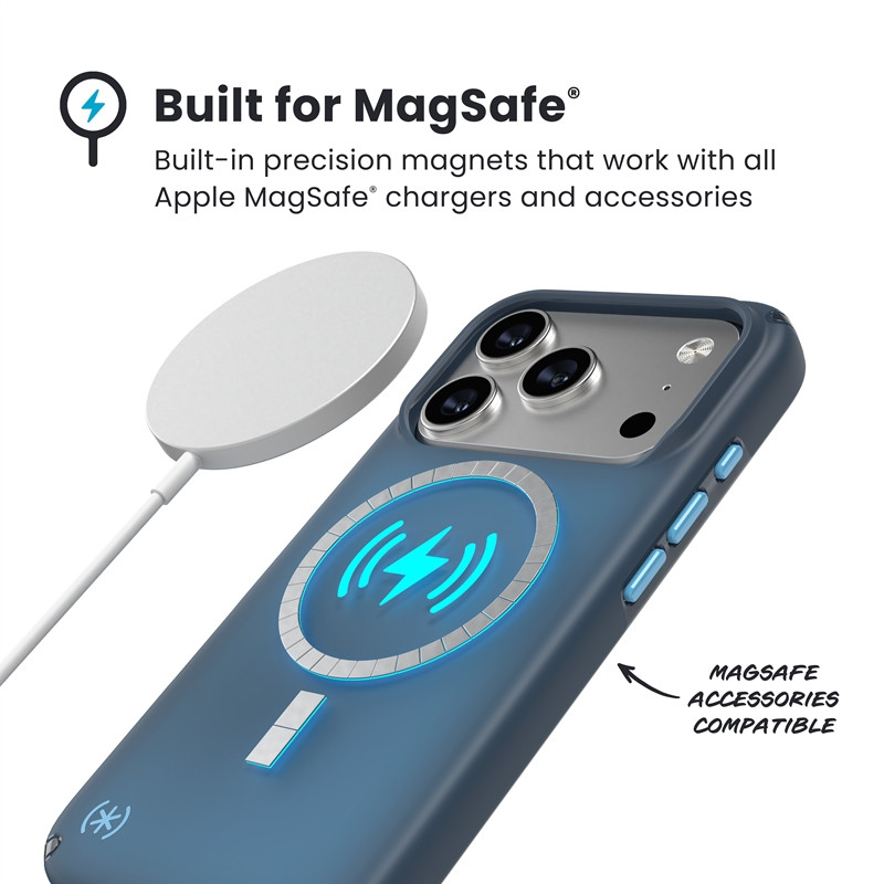 Etui Speck Presidio Lux MagSafe do Apple iPhone 17 Pro (Deep Sea Fade / Black / Spell Blue)