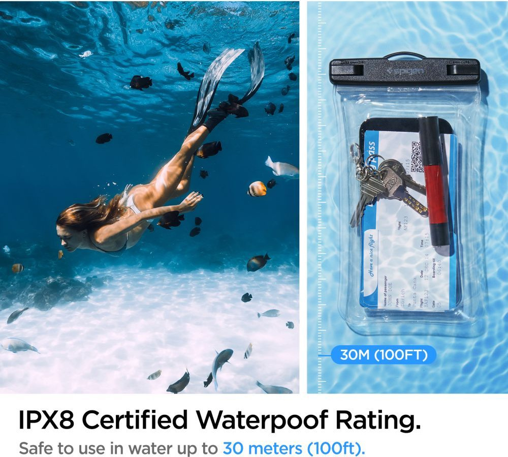 Spigen A610 Universal Waterproof Float Case Crystal Clear