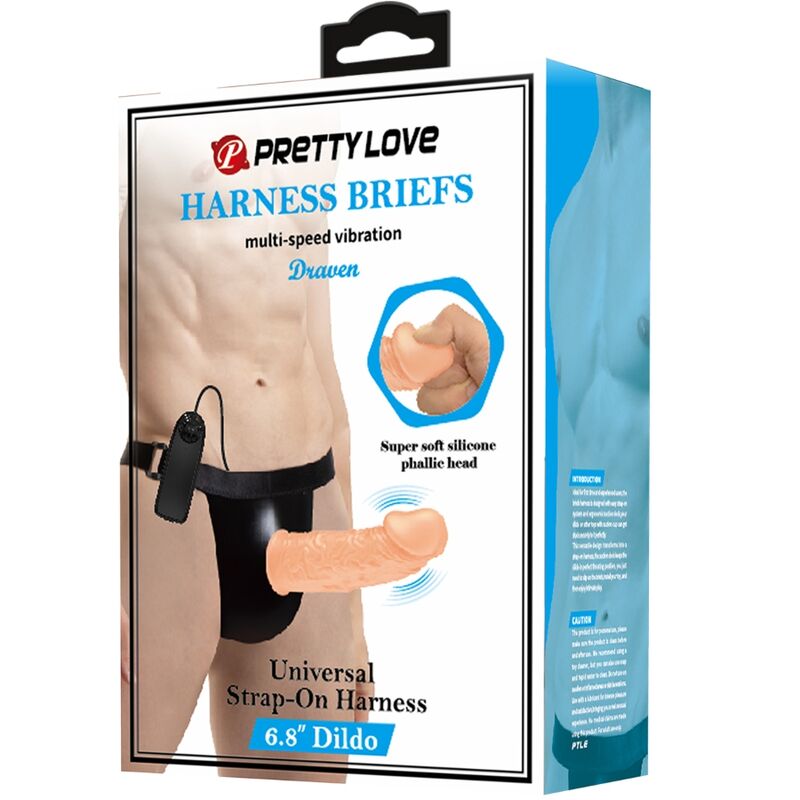 PRETTY LOVE - HARNESS BRIEFS WITH VIBRATION DILDO INCLUDED