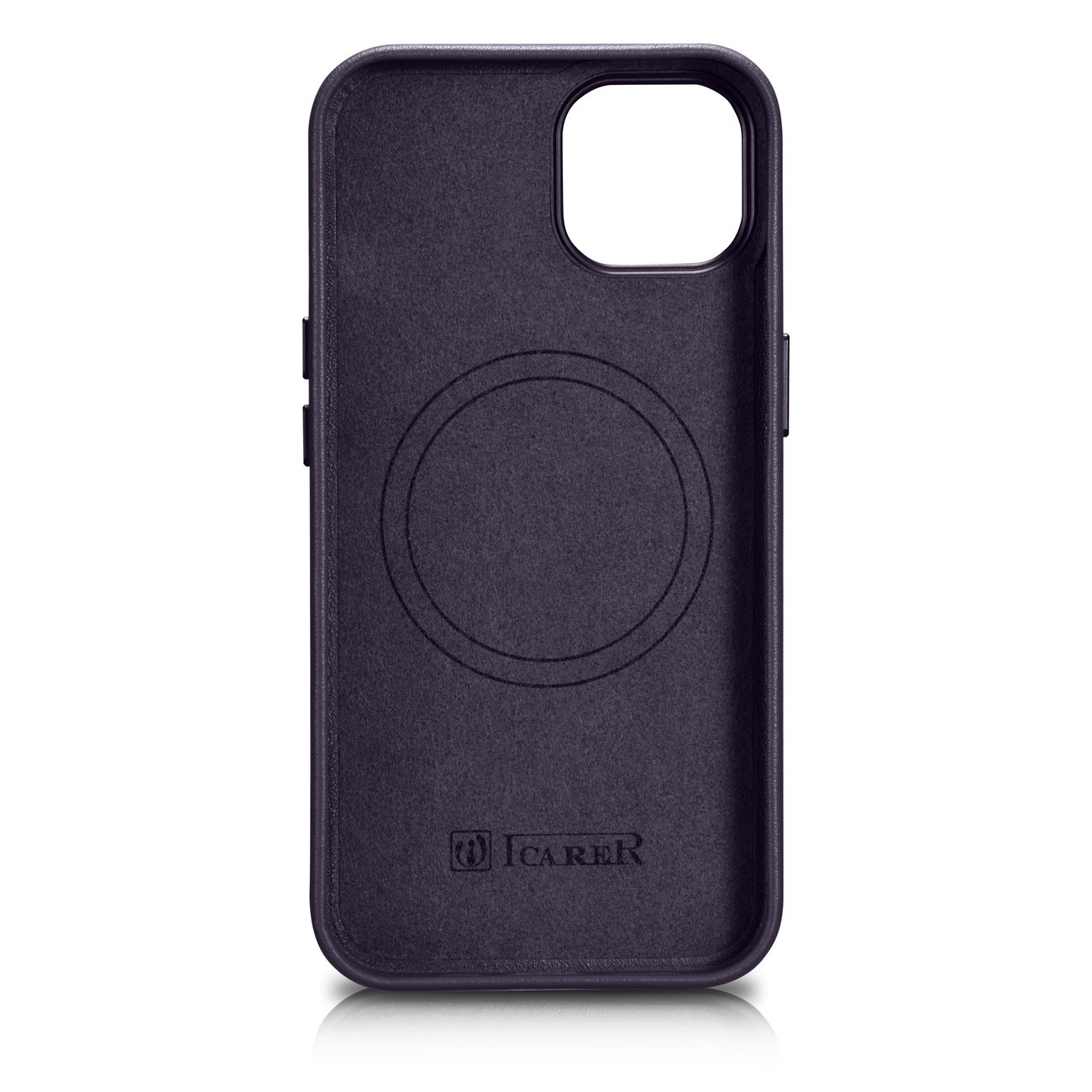 iCarer Case Leather MagSafe Apple iPhone 14 Plus dark purple