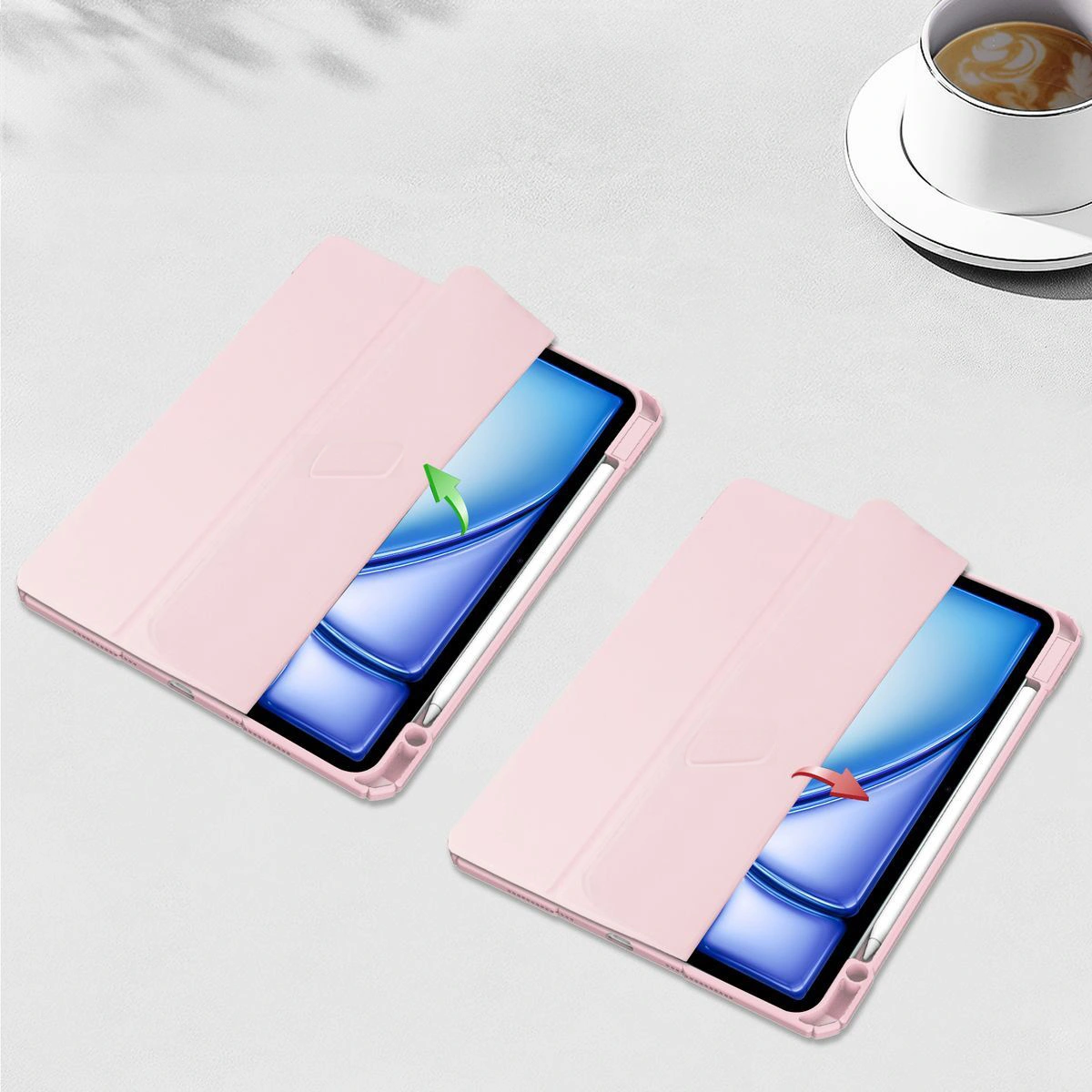 Bizon Case Tab Clear Matt Apple iPad Air 13" 2024 pink