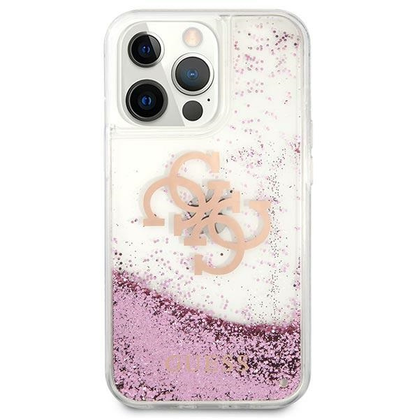 Guess GUHCP13XLG4GPI Apple iPhone 13 Pro Max pink hardcase 4G Big Liquid Glitter