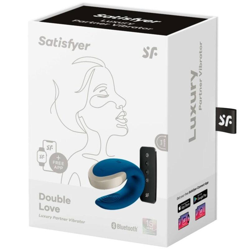SATISFYER DOUBLE LOVE LUXURY PARTNER VIBRATOR - BLUE
