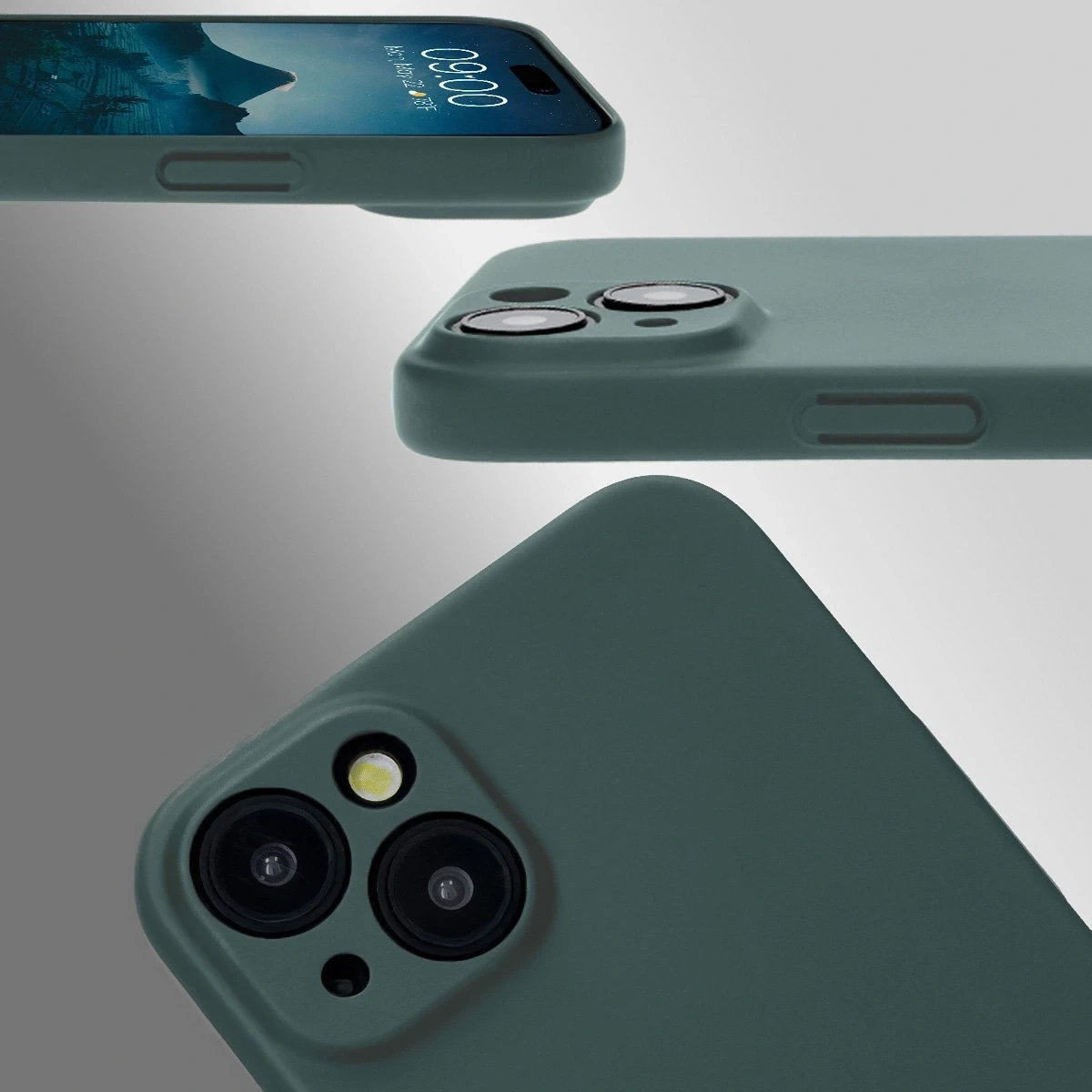 Etui Bizon Case Łupka do Apple iPhone 15 Plus zielone