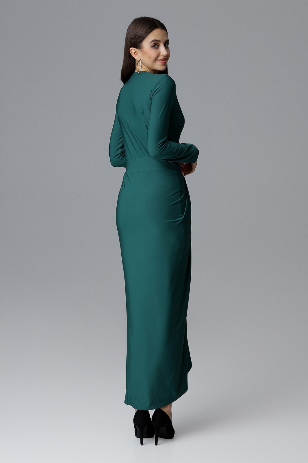 Langes Kleid model 126214 Figl grün Damen