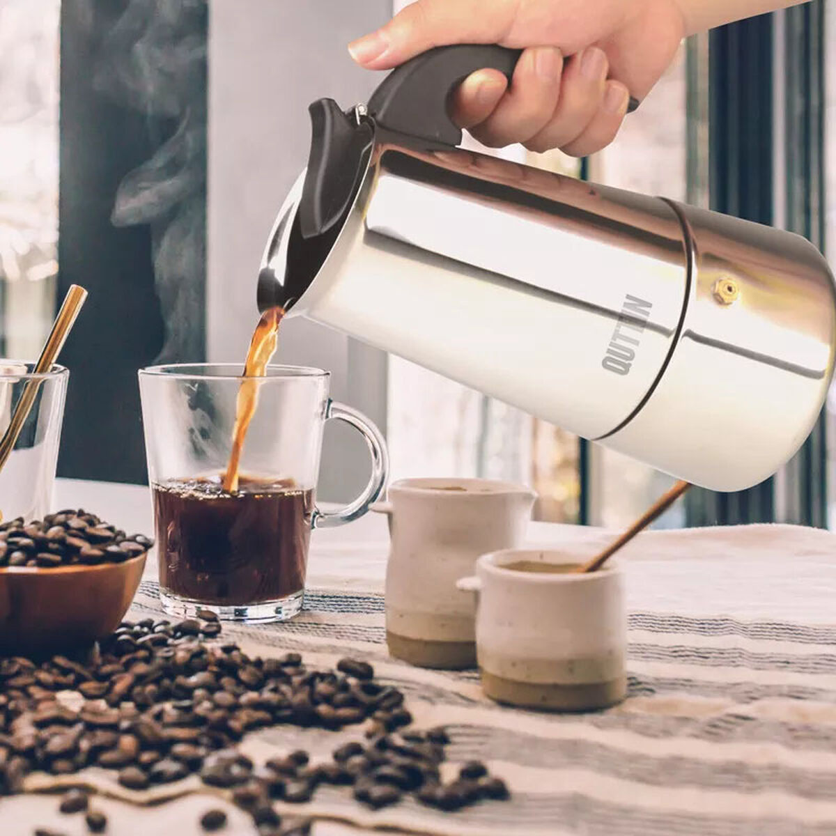 Italian Coffee Pot Quttin 6 Cups (6 Units)