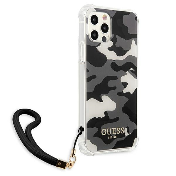 Guess GUHCP12MKSARBK Apple iPhone 12/12 Pro black hardcase Camo Collection