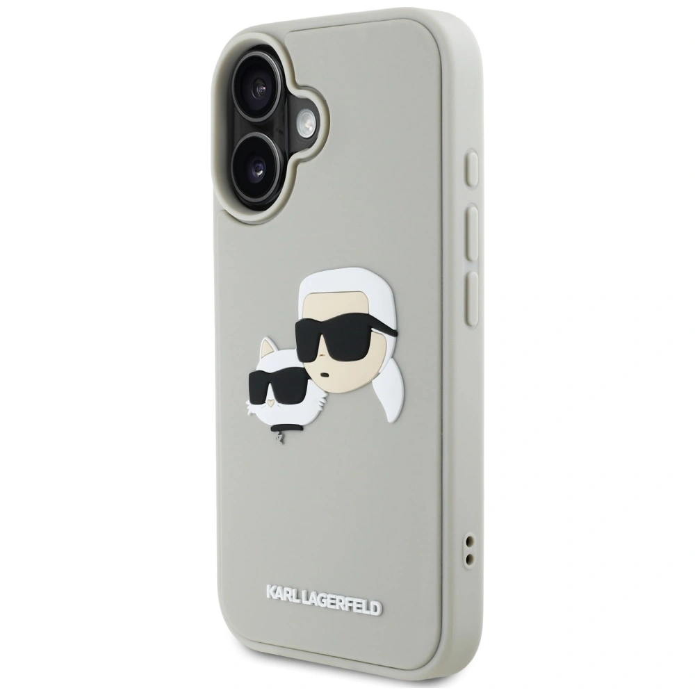Karl Lagerfeld HC 3D Rubber Double Heads Apple iPhone 16 beige