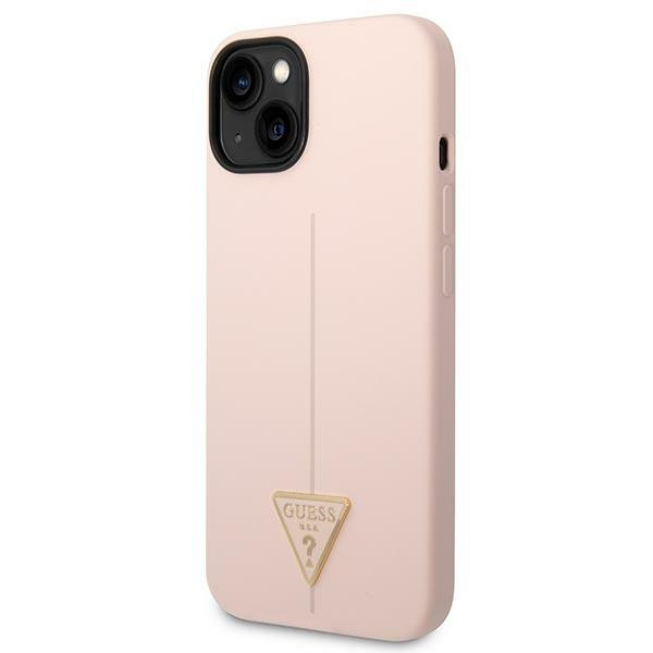 Guess GUHCP14MSLTGP Apple iPhone 14 Plus pink hardcase Silicone Triangle