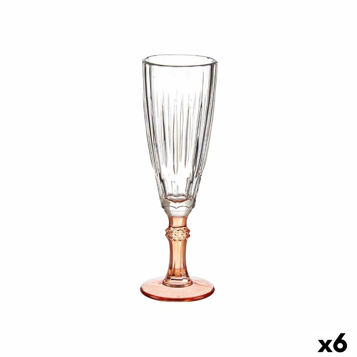 Champagne glass Exotic Crystal Salmon 6 Units (170 ml)