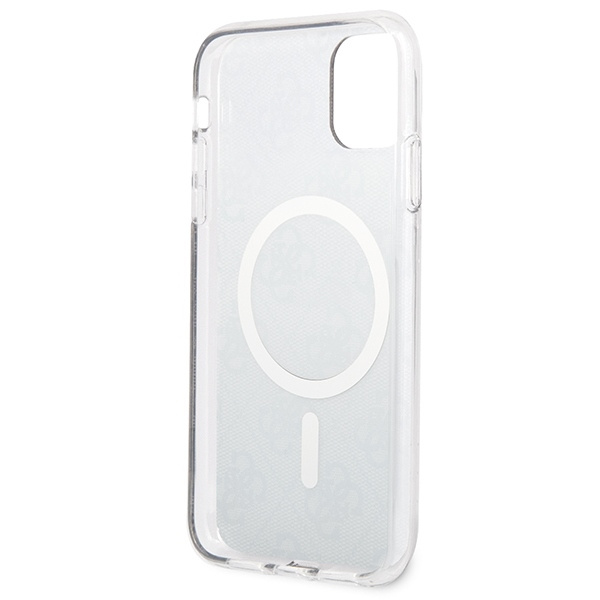 Guess GUBPN61H4EACSW Case + Wireless Charger Apple iPhone 11 brown hard case 4G Print MagSafe