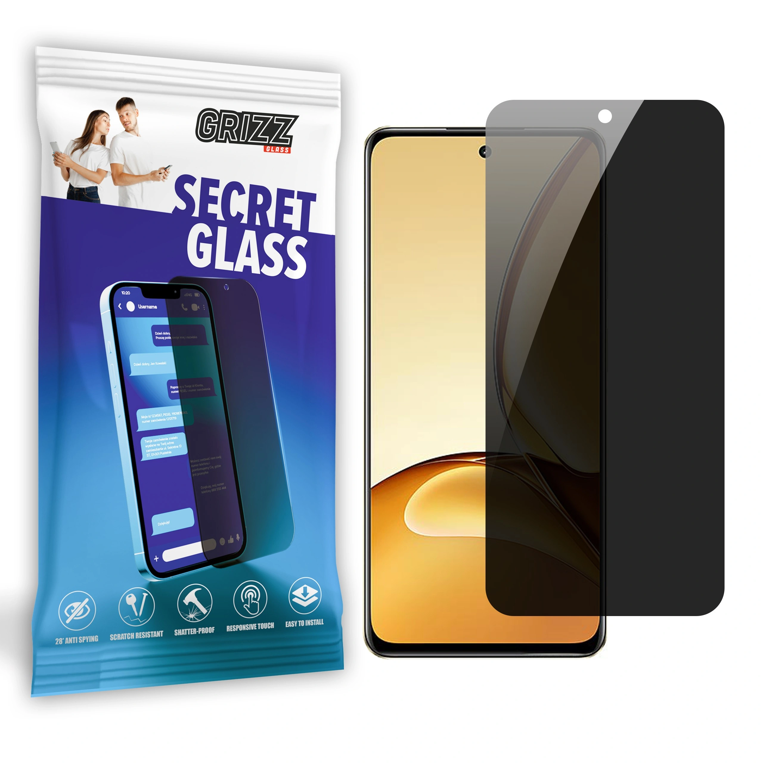 Privatization glass GrizzGlass SecretGlass for Realme C63 5G