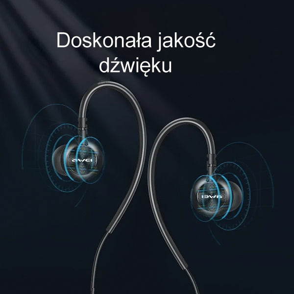 AWEI L3 in-ear headphones 3.5mm jack black