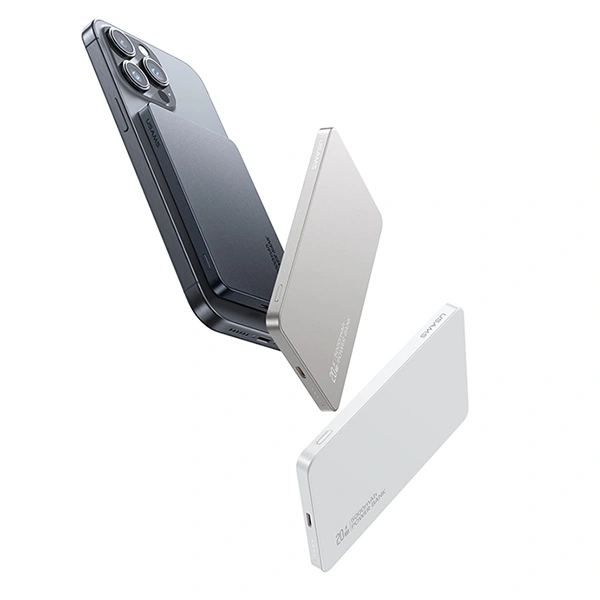 USAMS US-CD231 Power bank with wireless charging 5000mAh 20W PD Fast Charge gray/tarnish