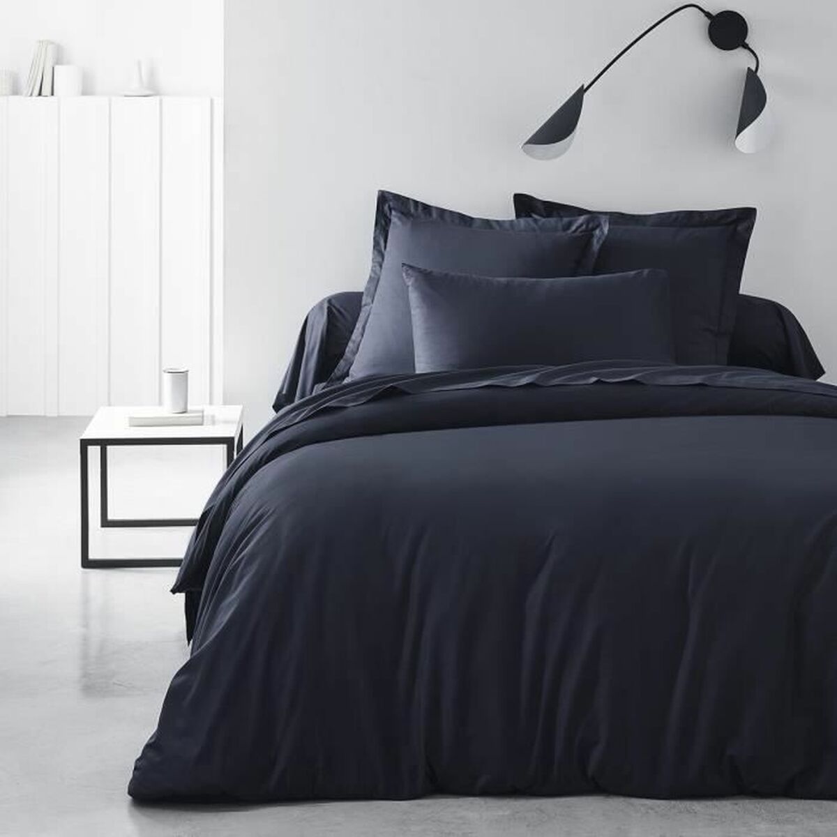 Fitted bottom sheet TODAY Essential Navy Blue 140 x 190 cm