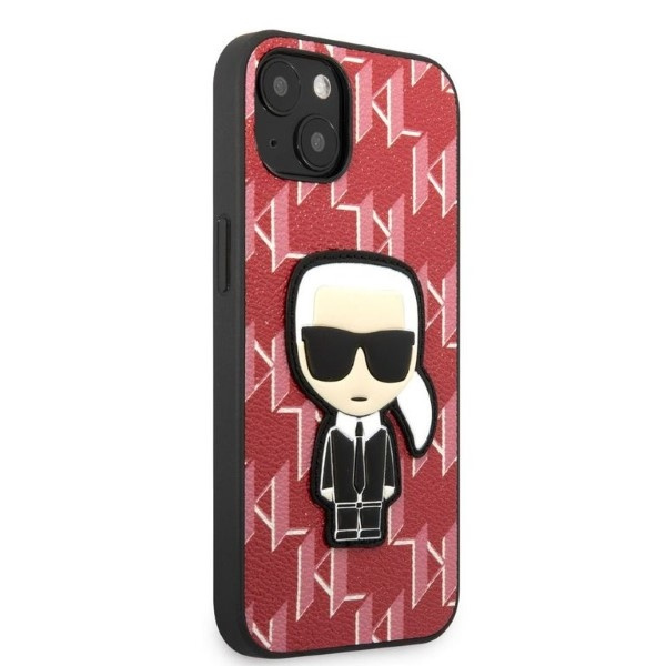 Karl Lagerfeld KLHCP13SPMNIKPI Apple iPhone 13 mini hardcase red Monogram Ikonik Patch