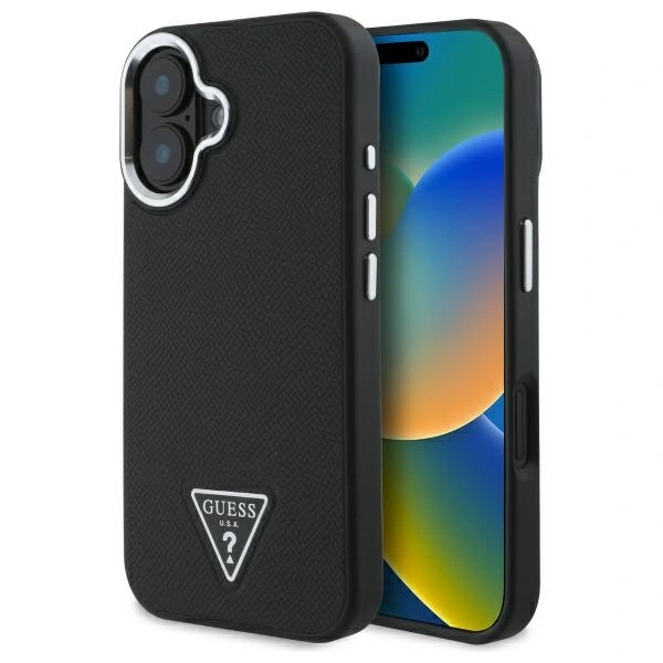 Guess GUHMP16MPGTSPSK Apple iPhone 16 Plus hardcase Grained Triangle MagSafe black