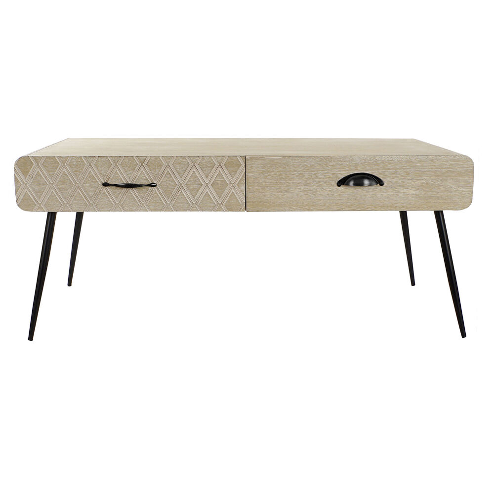 Side table DKD Home Decor Black Copper Natural Metal MDF Wood 100 x 52 x 42,5 cm