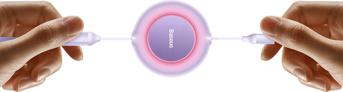 Baseus Bright Mirror 2 retractable cable 3in1 USB Type A - micro USB + Lightning + USB Type C 66W 1.1m purple