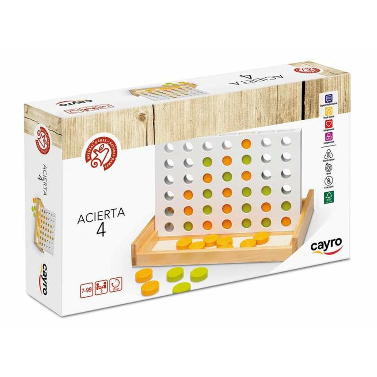 Board game Cayro 4 in a Row 42 Pieces 28,5 x 17 x 4 cm