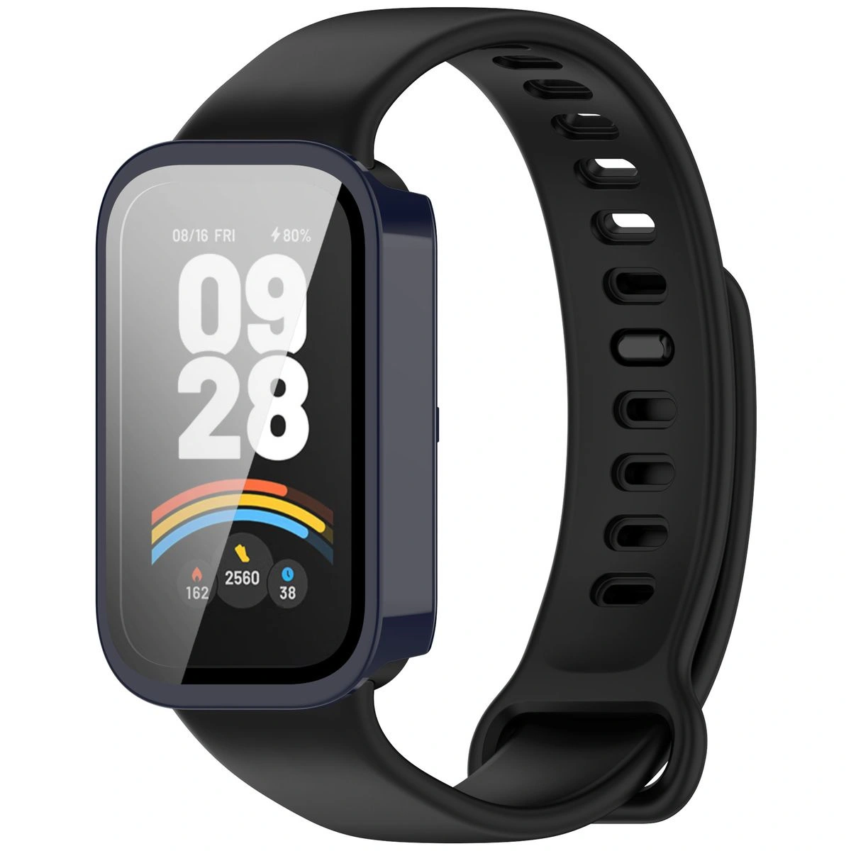 Bizon Case+Glass Watch Xiaomi Smart Band 9 Active / Redmi Smart Band 3 blue