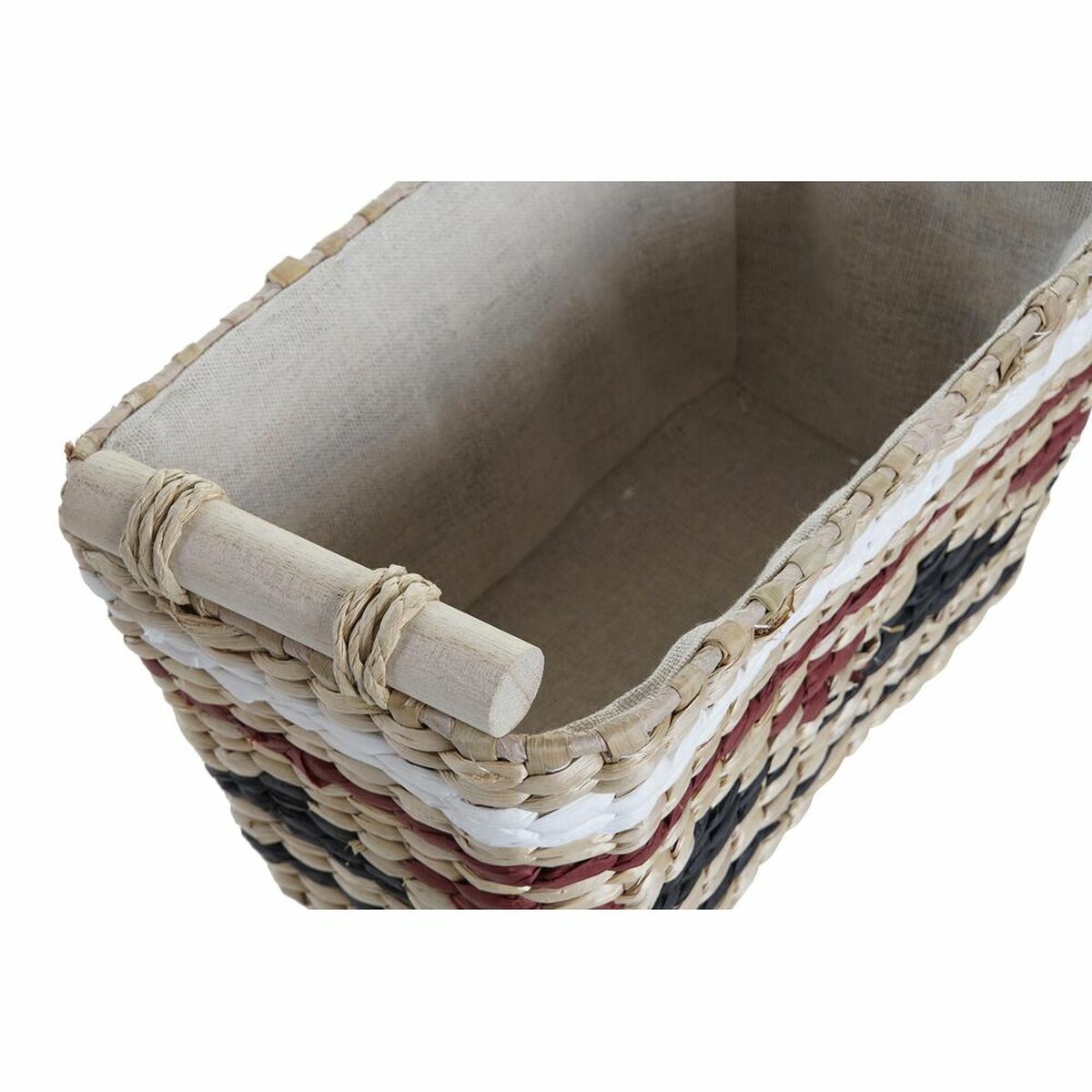 Basket set DKD Home Decor Polyester Colonial Fibre (39 x 27 x 24 cm)