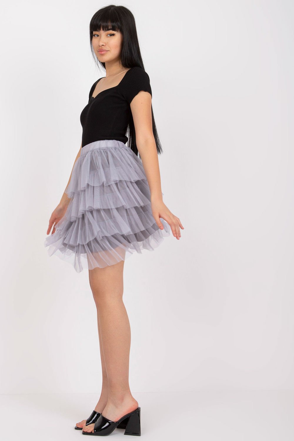  Short skirt model 206148 Och Bella  grey