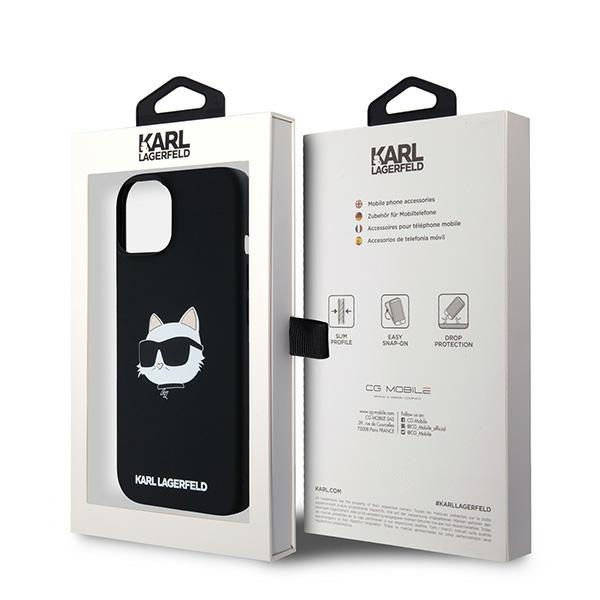 Karl Lagerfeld KLHMP15MSCHPPLK Apple iPhone 15 Plus / 14 Plus hardcase Silicone Choupette Head MagSafe black