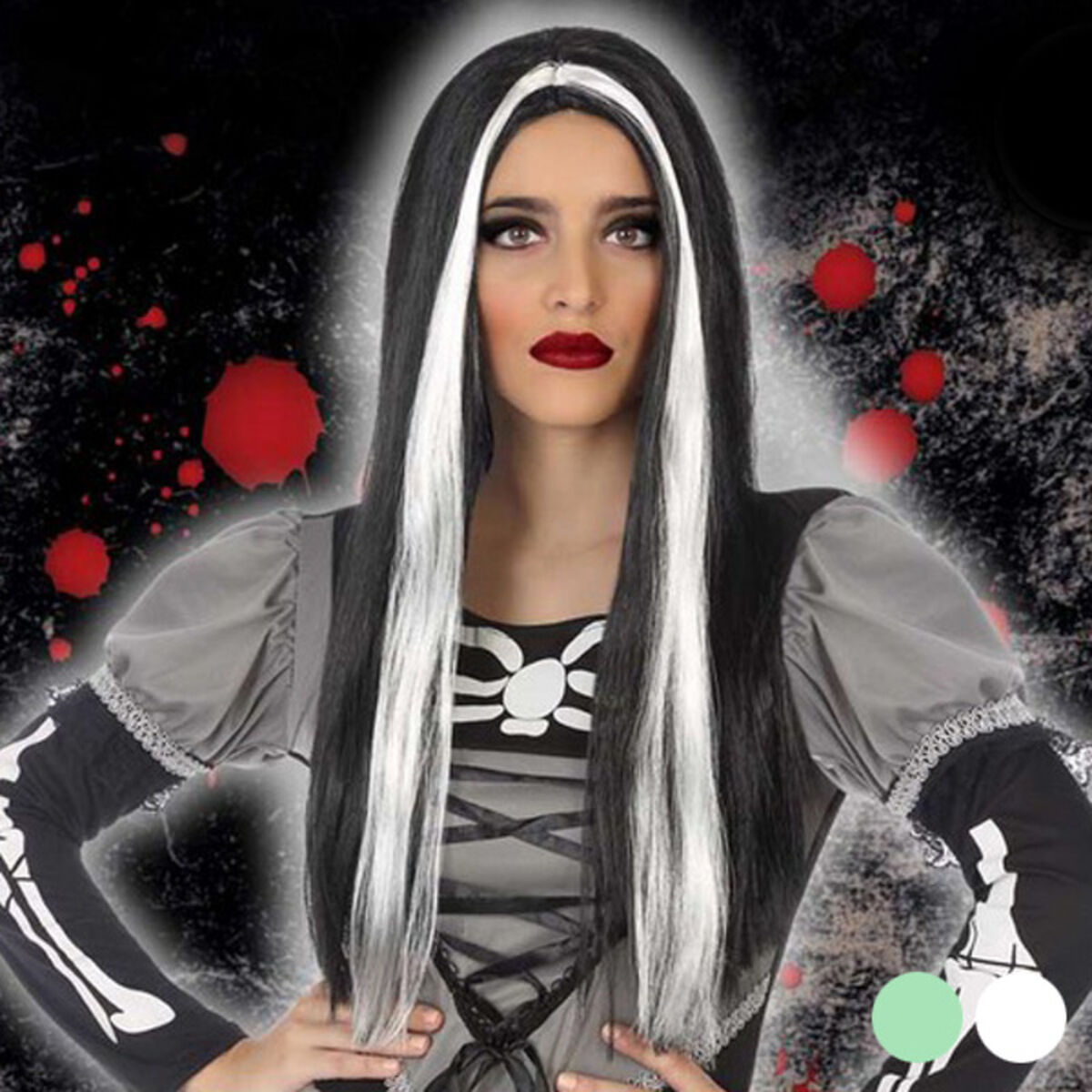 Halloween Wig 118189 (60 cm) Black White Green