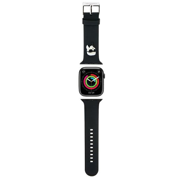 Karl Lagerfeld KLAWLSLKNK Apple Watch 4/5/6/7/SE/8/9/Ultra 44/45/49mm strap 3D Rubber Karl Head black