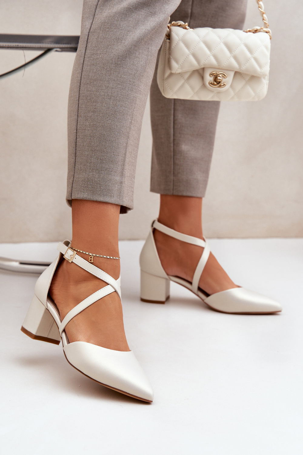  Block heel pumps model 206811 Step in style  beige