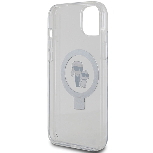 Karl Lagerfeld KLHMP15MHMRSKCH Apple iPhone 15 Plus / 14 Plus hardcase Ring Stand Karl&Choupettte MagSafe white