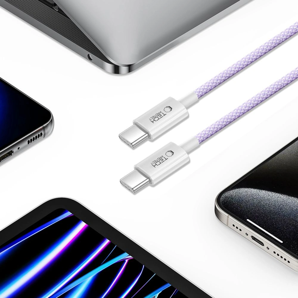 Tech-Protect Ultraboost Lite USB-C / USB-C Cable PD60W/3A 200cm Mauve