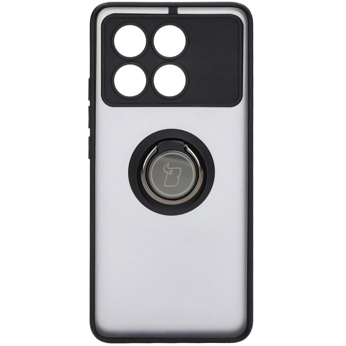 Bizon Case Hybrid Ring Xiaomi Poco X6 Pro smoky with a black frame