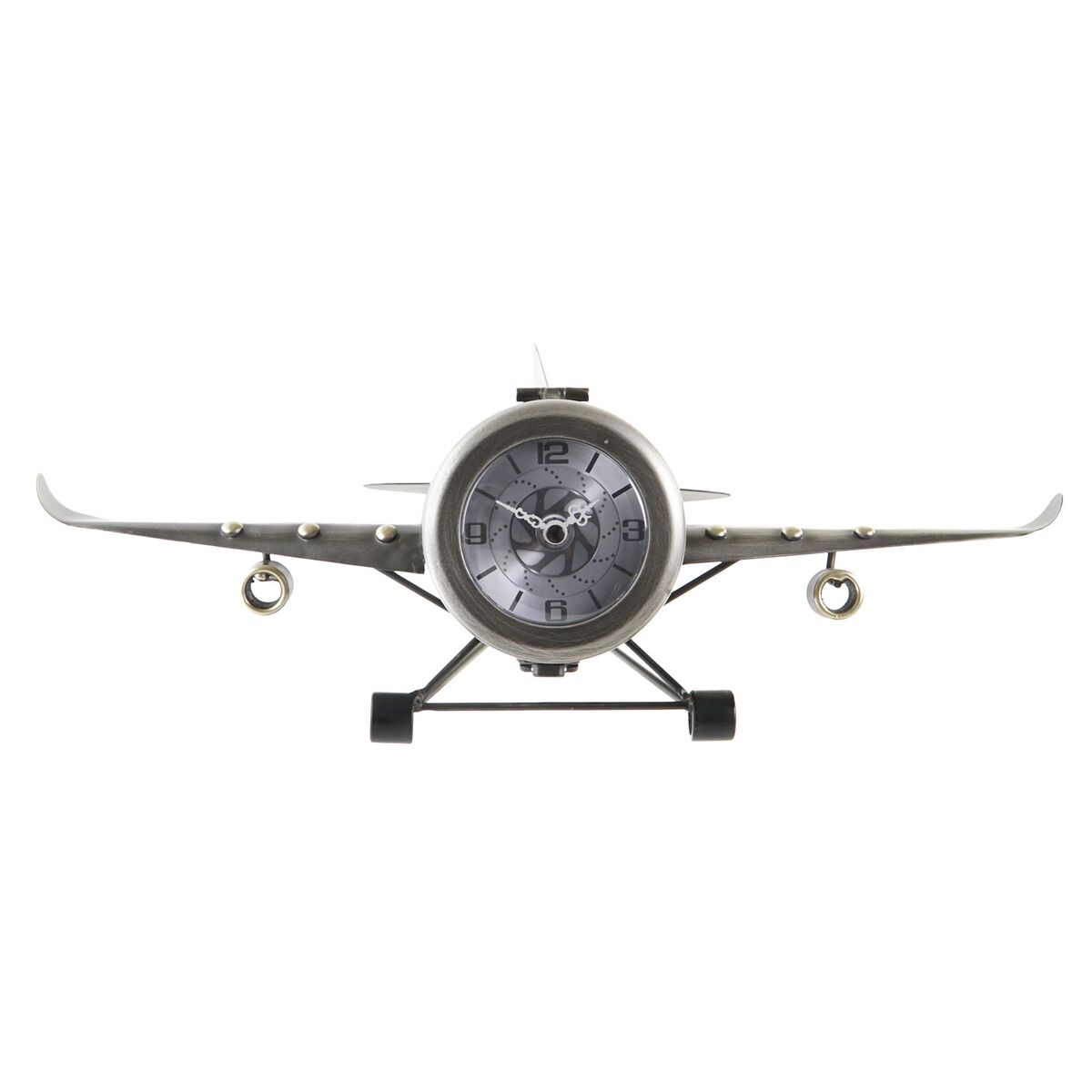 Stolné hodiny DKD Home Decor 42 x 23 x 14 cm Samolot Żelazo (2 Sztuk)